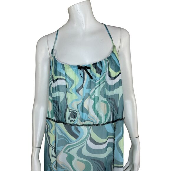 Rue 21 Blue Swirl Sleeveless Sheath Dress Lined Adjustable Straps Size 2X - Picture 2 of 10